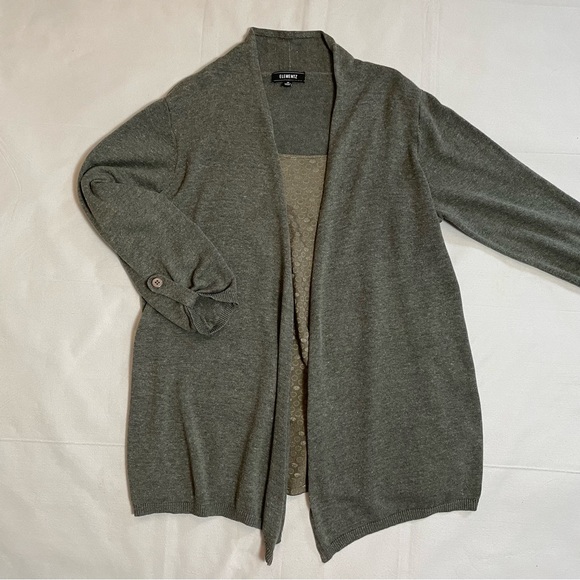Elementz Grey Cardigan With Attached Tank Top Size M - Picture 8 of 15